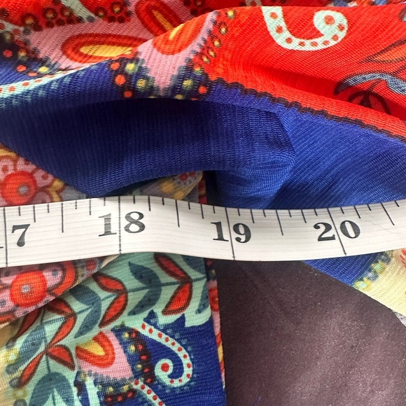 3/4 sleeve multicolor baby doll top with pattern block size M simply obsessed - Picture 12 of 12